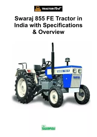 swaraj 855 fe tractor in india with