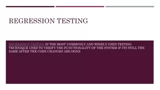 regression testing