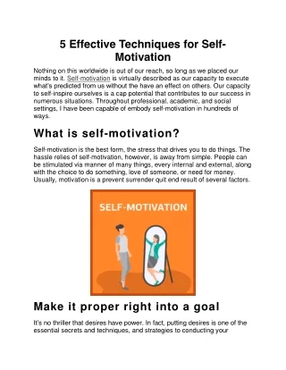 5 effective techniques for self motivation