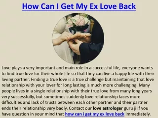 How Can I Get My Ex Love Back