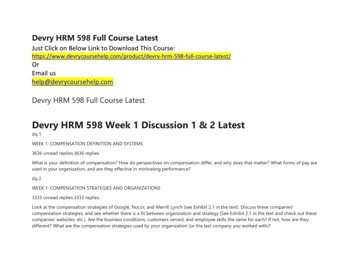 devry hrm 598 full course latest just click