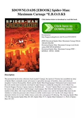 $DOWNLOAD$ [EBOOK] Spider-Man Maximum Carnage E.B.O.O.K$