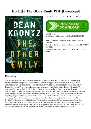 [Epub]$$ The Other Emily PDF [Download]