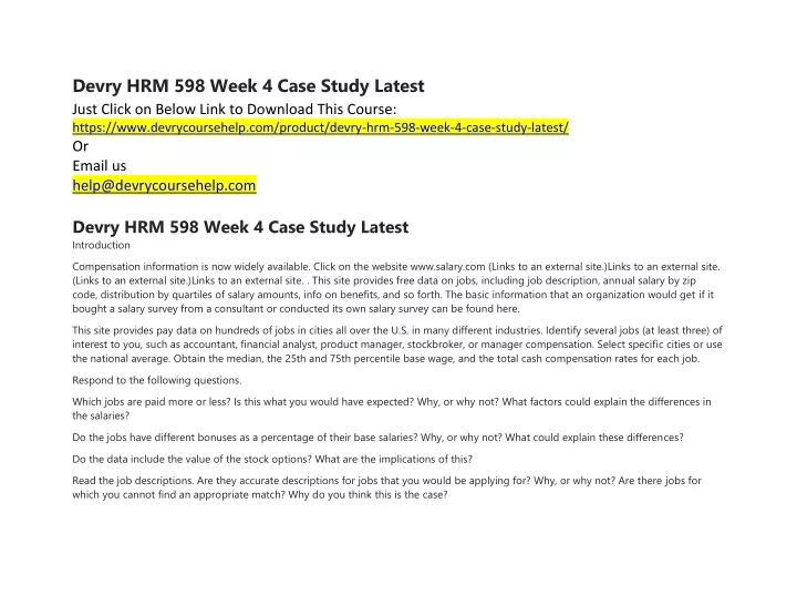 devry hrm 598 week 4 case study latest just click