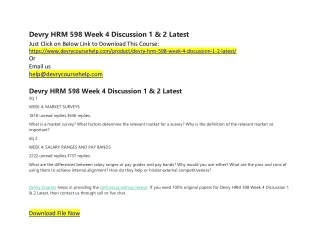 devry hrm 598 week 4 discussion 1 2 latest just