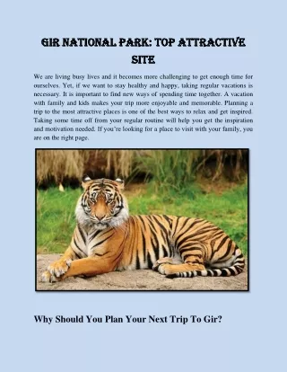 Gir National Park: Top Attractive Site