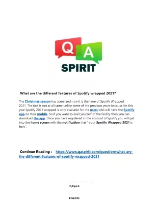 what are the different features of spotify