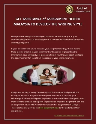 Get Assistance of Assignment Helper Malaysia