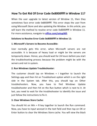 how to get rid of error code 0x8000ffff in window