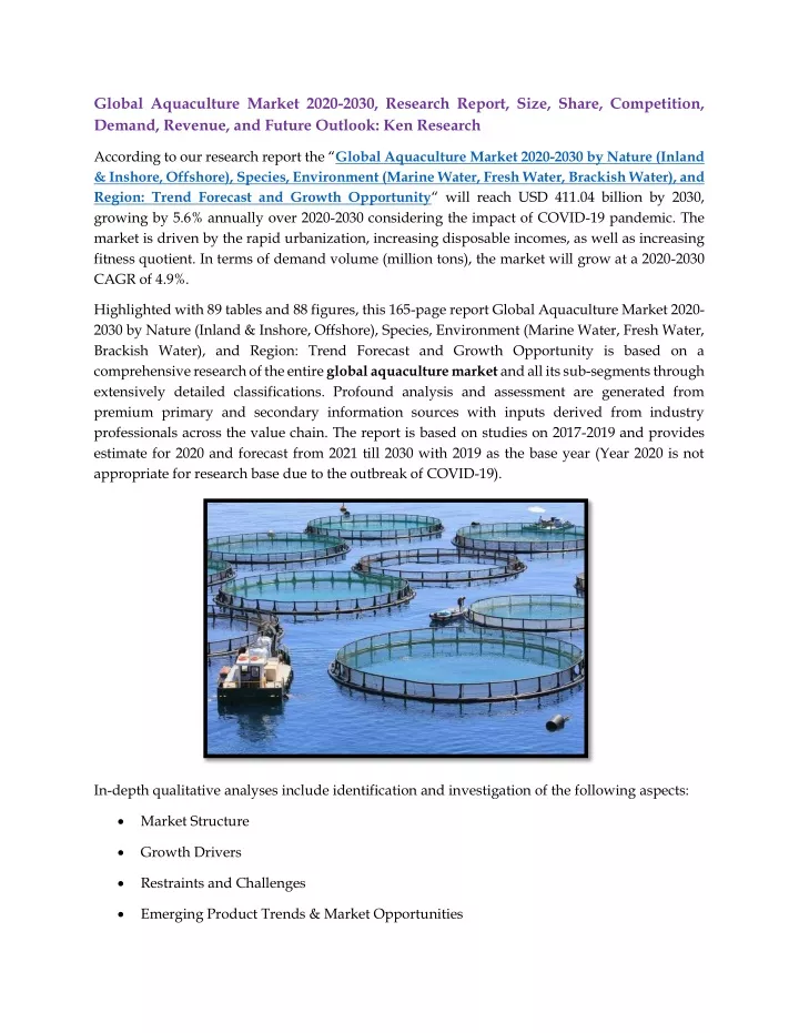 global aquaculture market 2020 2030 research