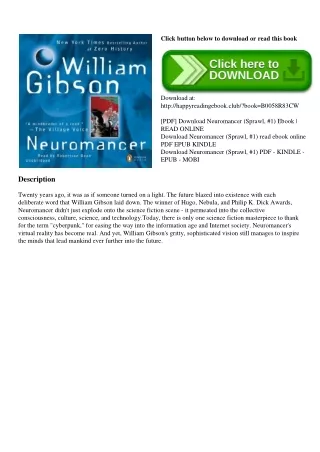 (DOWNLOAD E.B.O.O.K.^) Neuromancer (Sprawl  #1) PDF DOWNLOAD