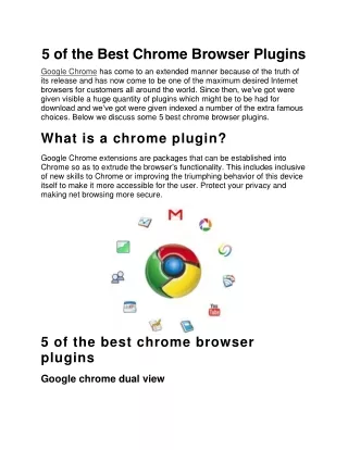 5 of the best chrome browser plugins google