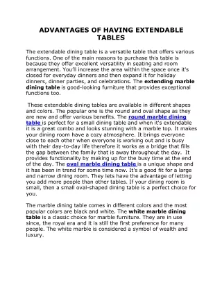 advantages of having extendable tables