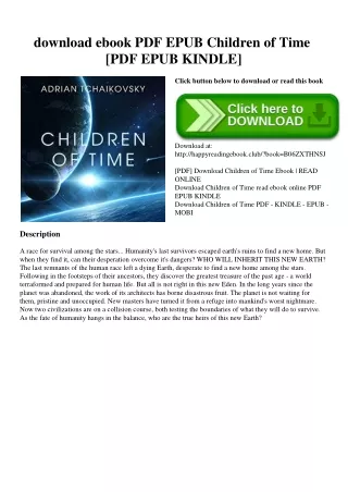 download ebook PDF EPUB Children of Time [PDF EPUB KINDLE]