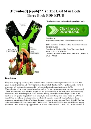 [Download] [epub]^^ Y The Last Man Book Three Book PDF EPUB