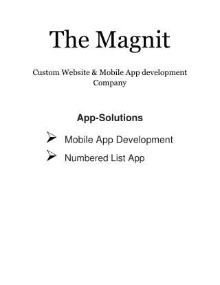 Custom Website & Mobile App development Company | Magnit