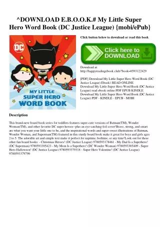 ^DOWNLOAD E.B.O.O.K.# My Little Super Hero Word Book (DC Justice League) {mobiePub}
