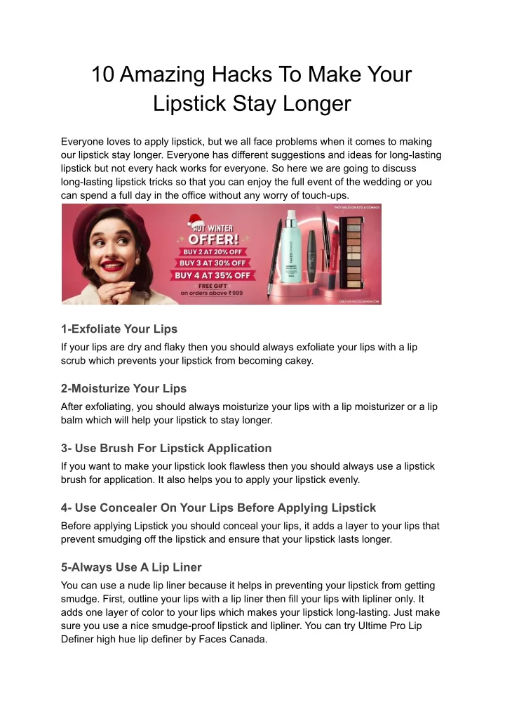 10 amazing hacks to make your lipstick stay longer
