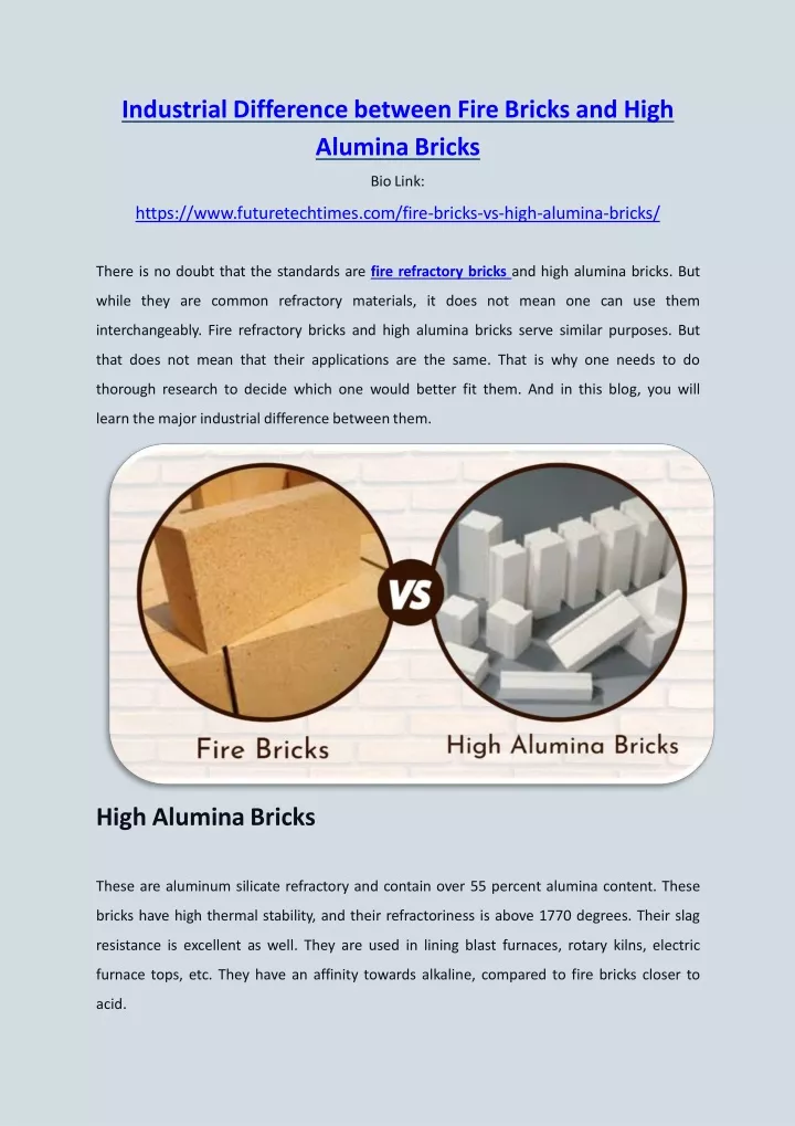 industrial difference between fire bricks