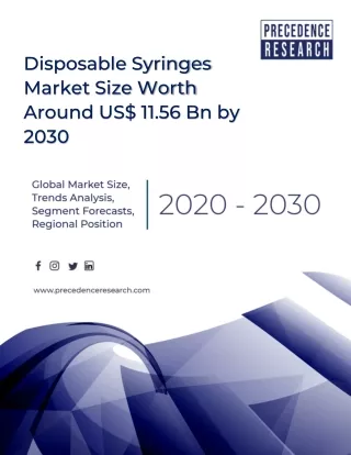 Disposable Syringes Market Size, Growth, Segmentation, Share, Forecast 2021-2030