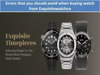 errors that you should avoid when buying watch
