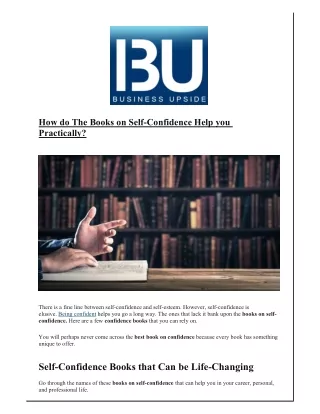 how do the books on self confidence help