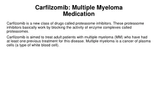 Carfilzomib Multiple Myeloma Medication-converted