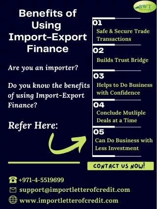 benefits of using import export finance