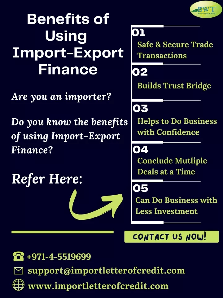 benefits of using import export finance