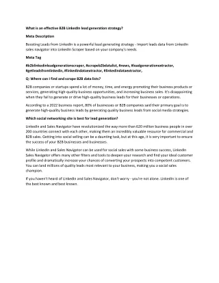 what is an effective b2b linkedin lead generation