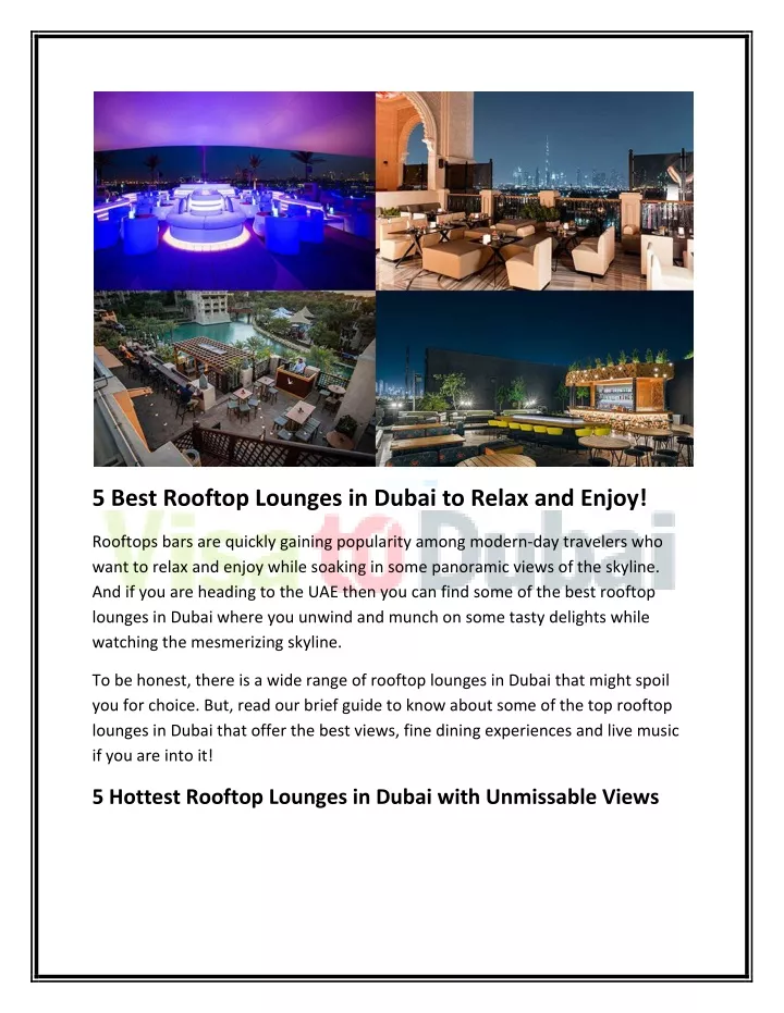 5 best rooftop lounges in dubai to relax and enjoy