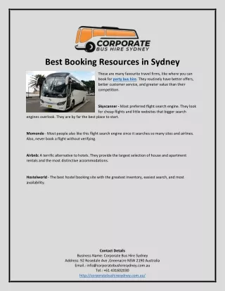 Best Booking Resources in Sydney