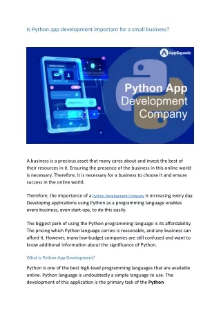 Is Python app development important for a small business