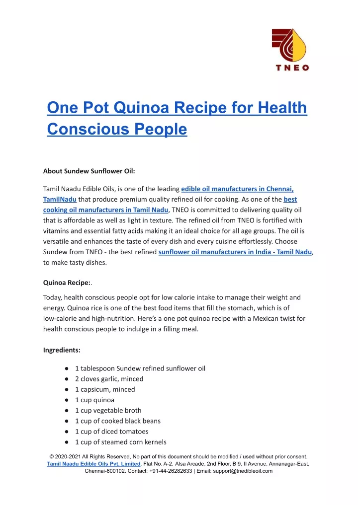 one pot quinoa recipe for health conscious people