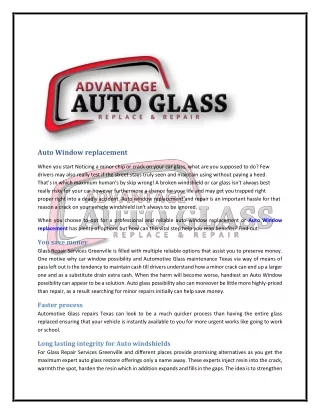 auto window replacement