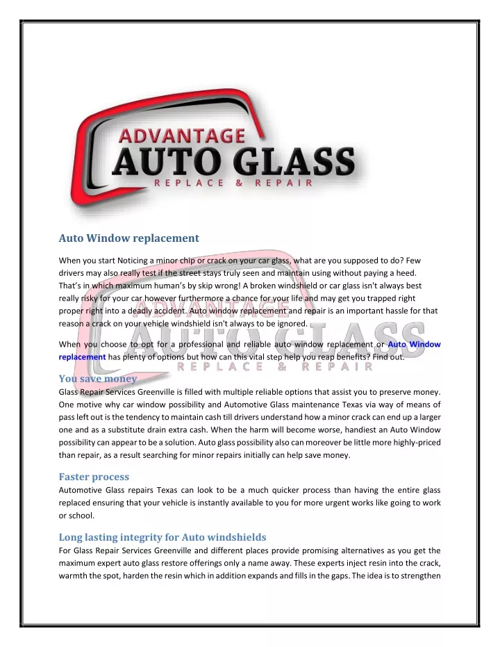 auto window replacement