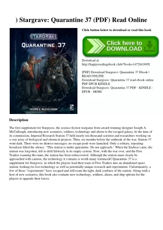 ^DOWNLOAD-PDF) Stargrave Quarantine 37 (PDF) Read Online