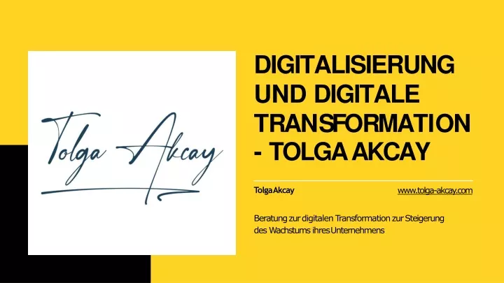 digitalisierung und digitale t r a n s f o r m a t i o n tolga akcay