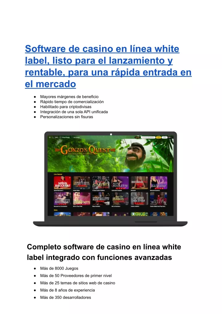 software de casino en l nea white label listo