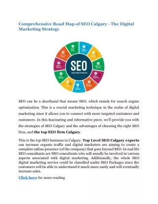 comprehensive road map of seo calgary the digital