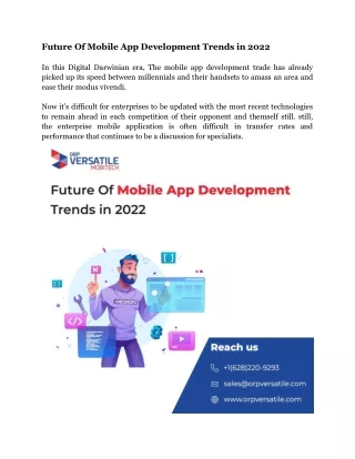 future of mobile app development trends in 2022
