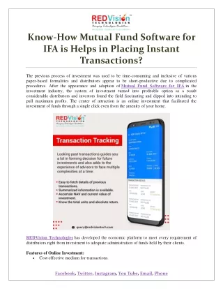 know how mutual fund software for ifa is helps
