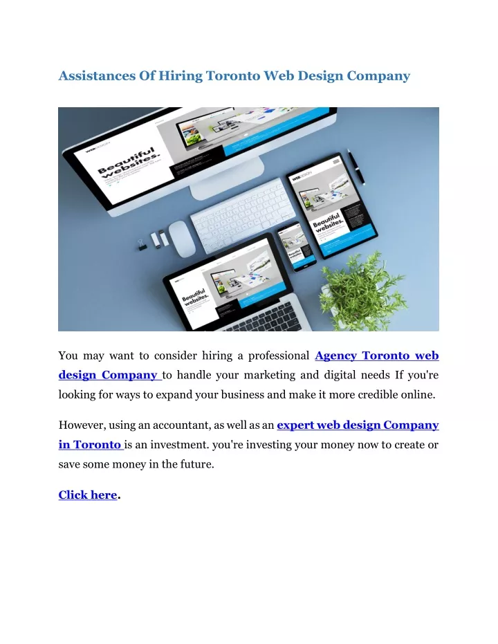 assistances of hiring toronto web design company