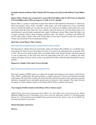in depth analysis on dietary fibers market 2021