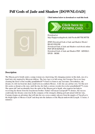 Pdf Gods of Jade and Shadow [DOWNLOAD]