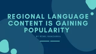 Regional Language Content is Gaining Popularity