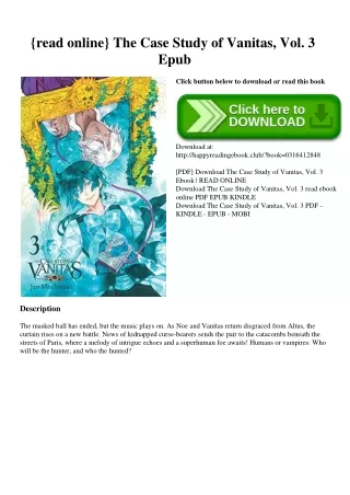 {read online} The Case Study of Vanitas  Vol. 3 Epub