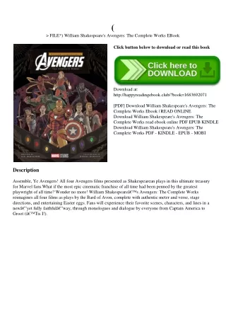 (P.D.F. FILE) William Shakespeare's Avengers The Complete Works EBook