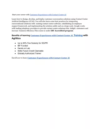 start your career with customer experiences with