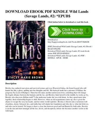 DOWNLOAD EBOOK PDF KINDLE Wild Lands (Savage Lands  #2) EPUB$